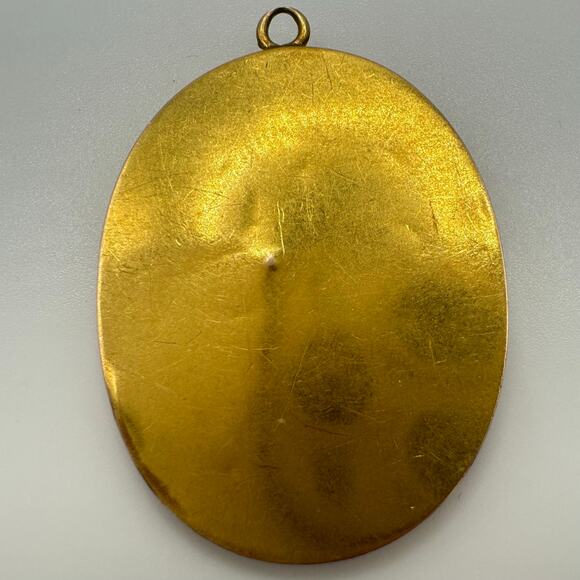 Antique Art Nouveau solid 18kt gold rose cut natural diamonds cameo pendant - Picture 7 of 10